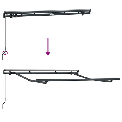vidaXL Awning Frame Retractable Manual Anthracite 2.5 x 2 m Metal