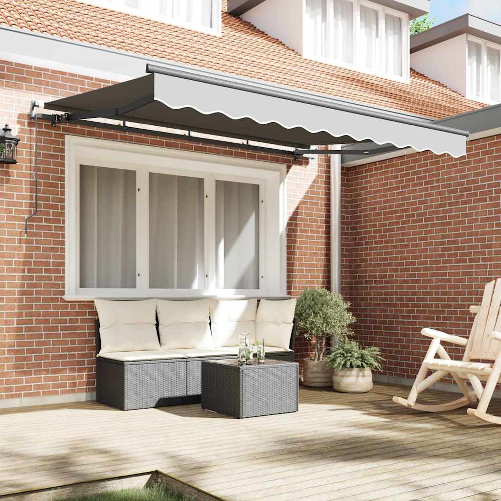vidaXL Awning Frame Retractable Manual Anthracite 3.5 x 2 m Metal