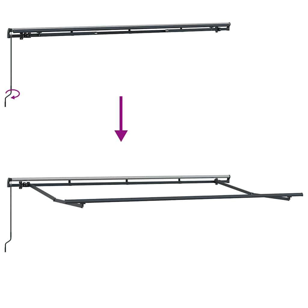 vidaXL Awning Frame Retractable Manual Anthracite 4 x 2 m Metal
