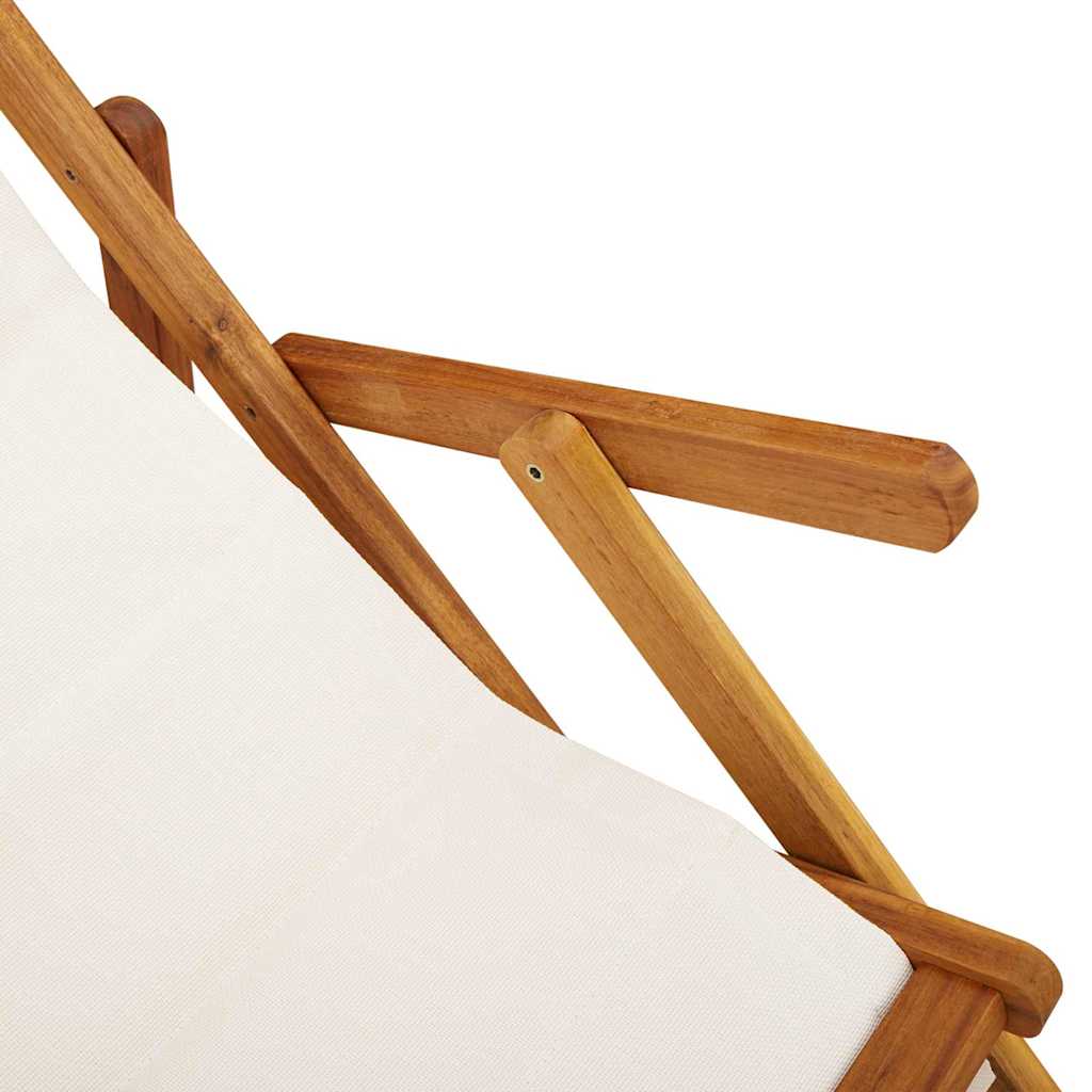 vidaXL Beach Chair with Cushion Folding 2 pcs Brown Solid Acacia Wood