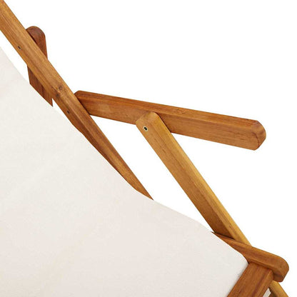 vidaXL Beach Chair with Cushion Folding 2 pcs Brown Solid Acacia Wood
