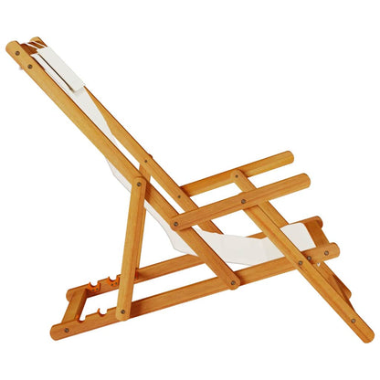 vidaXL Beach Chair with Cushion Folding 2 pcs Brown Solid Acacia Wood