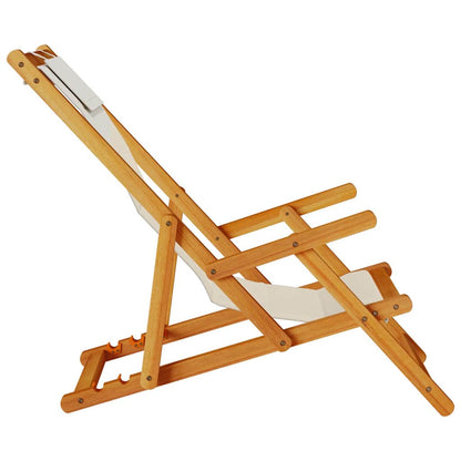 vidaXL Beach Chair with Cushion Folding 2 pcs Brown Solid Acacia Wood