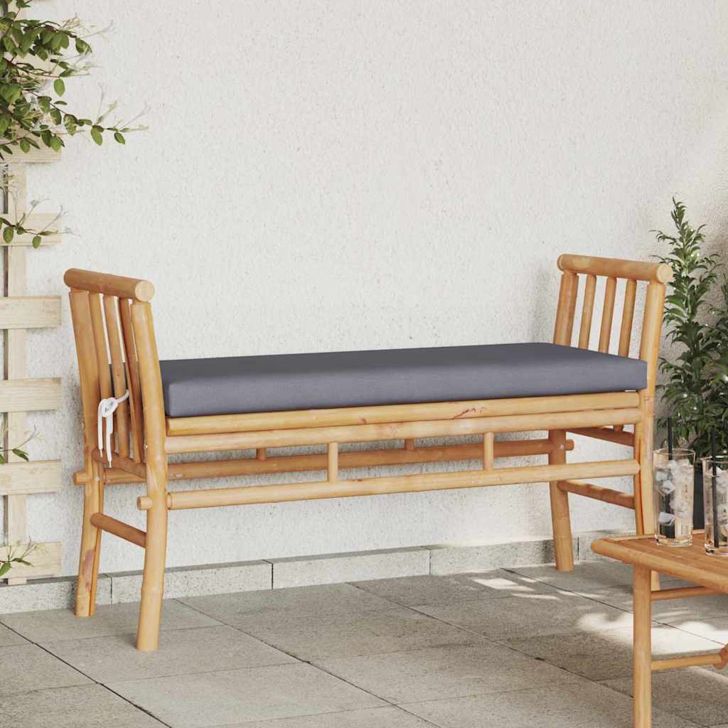 vidaXL Garden Bench with Cushion Brown 110 x 38 x 65cm Bamboo