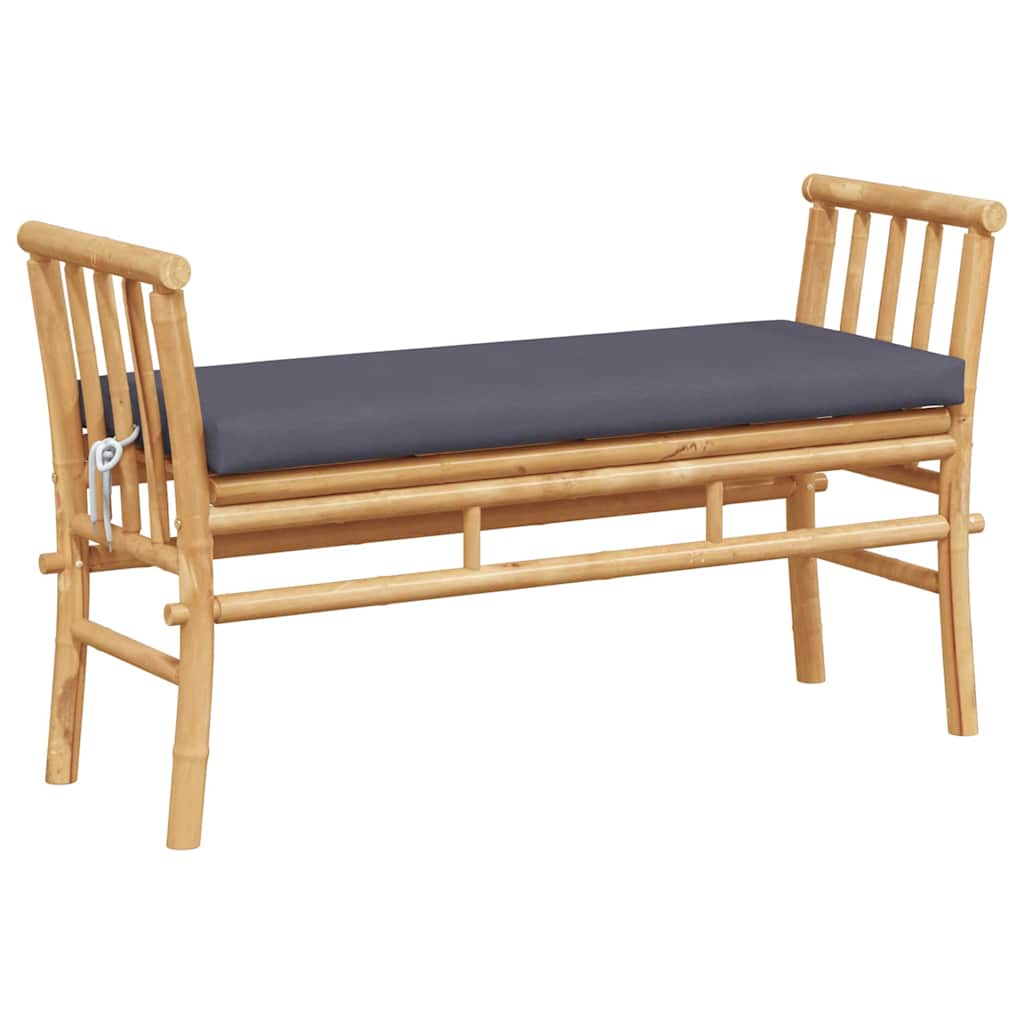 vidaXL Garden Bench with Cushion Brown 110 x 38 x 65cm Bamboo