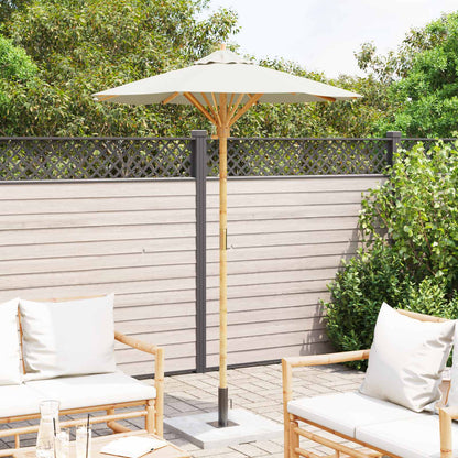 vidaXL Garden Parasol Cream White Ø 150 x 210 cm Bamboo