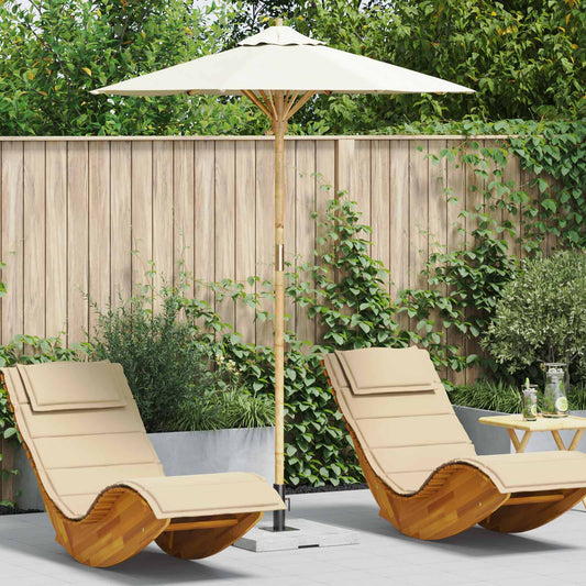 vidaXL Garden Parasol Cream White Ø 180 x 230 cm Bamboo