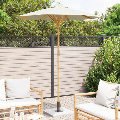 vidaXL Garden Parasol Cream White Ø 180 x 230 cm Bamboo