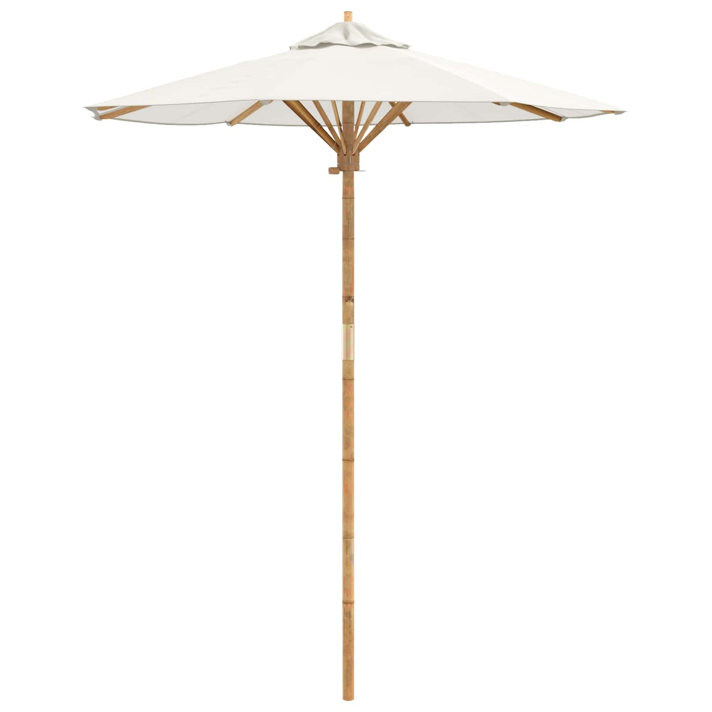 vidaXL Garden Parasol Cream White Ø 180 x 230 cm Bamboo