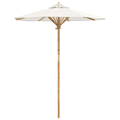 vidaXL Garden Parasol Cream White Ø 180 x 230 cm Bamboo