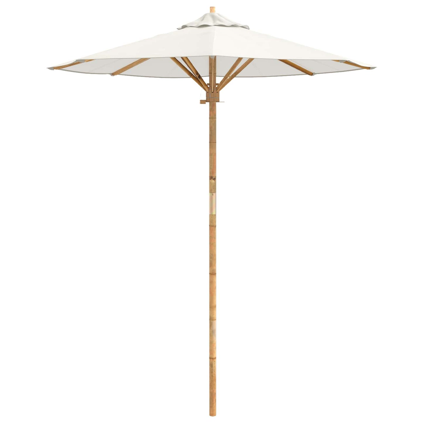 vidaXL Garden Parasol Cream White Ø 180 x 230 cm Bamboo