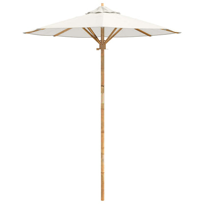 vidaXL Garden Parasol Cream White Ø 180 x 230 cm Bamboo