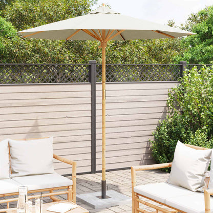 vidaXL Garden Parasol Cream White Ø 217 x 230 cm Bamboo