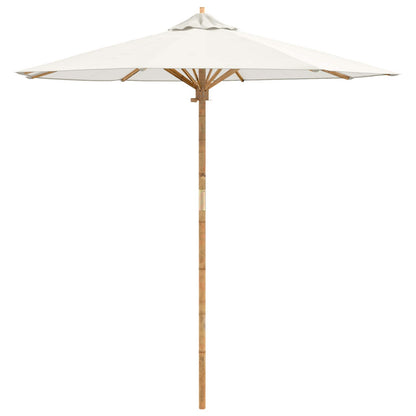 vidaXL Garden Parasol Cream White Ø 217 x 230 cm Bamboo