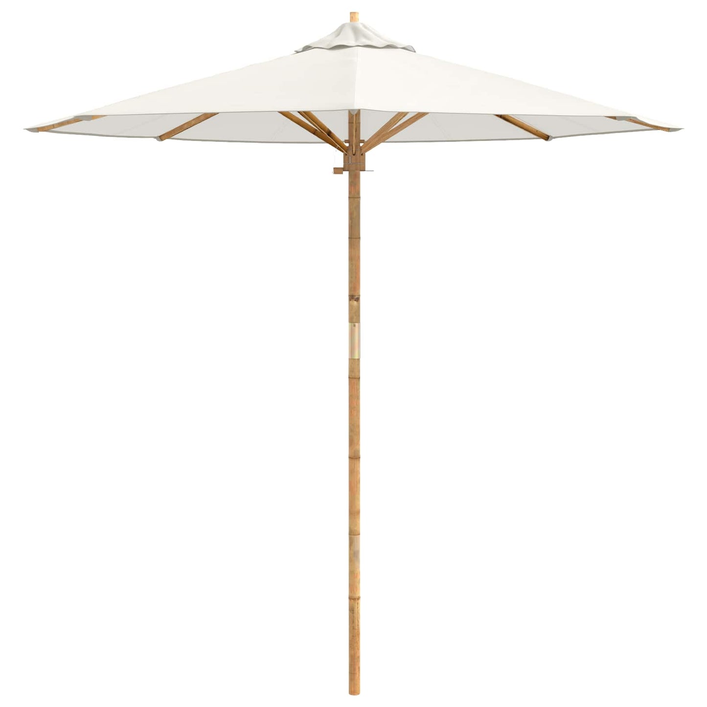 vidaXL Garden Parasol Cream White Ø 217 x 230 cm Bamboo