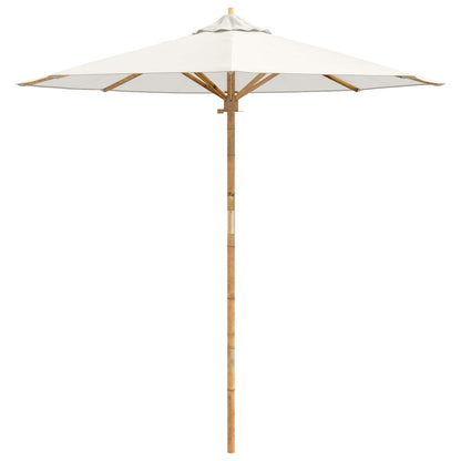 vidaXL Garden Parasol Cream White Ø 217 x 230 cm Bamboo