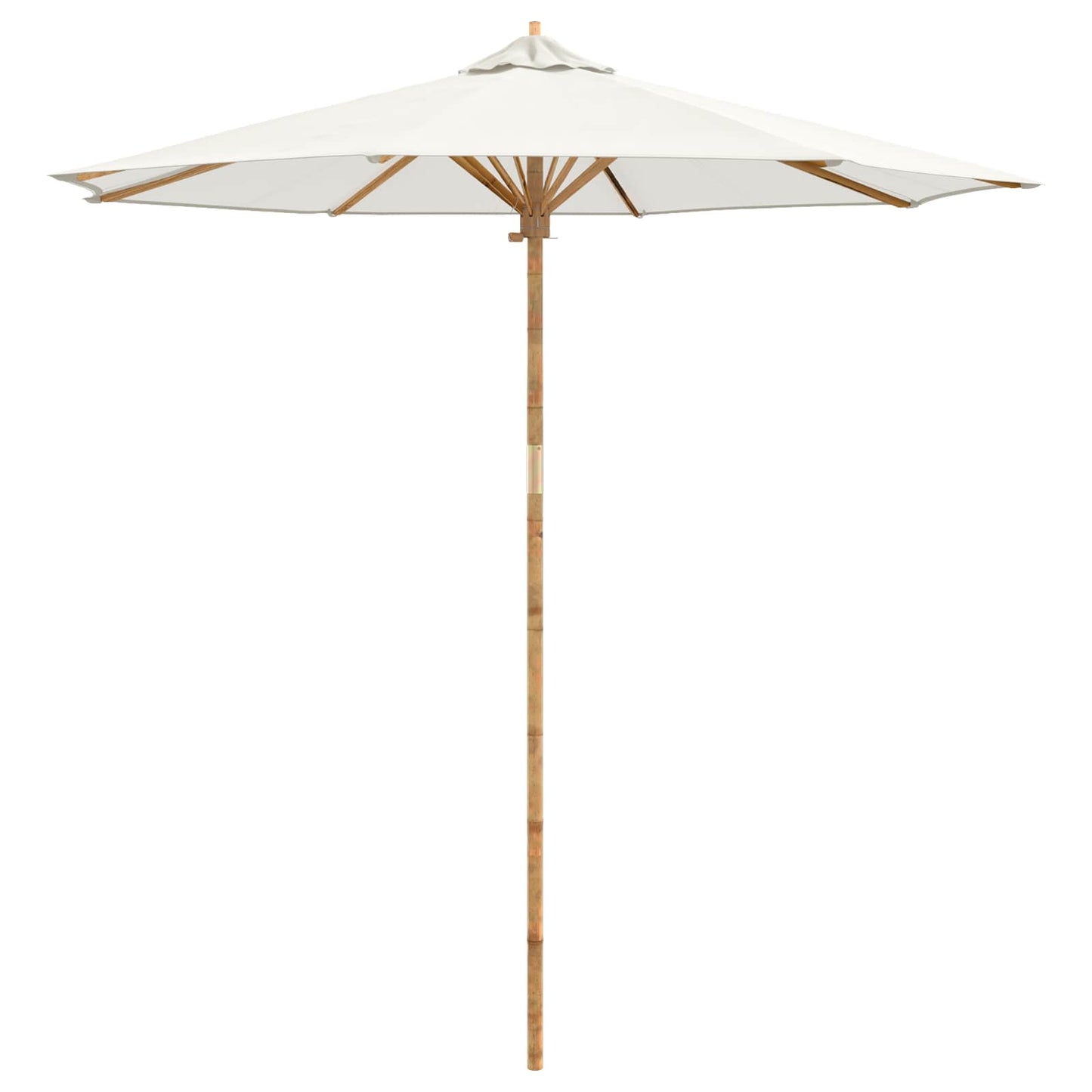 vidaXL Garden Parasol Cream White Ø 240 x 260 cm Bamboo