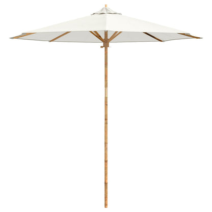 vidaXL Garden Parasol Cream White Ø 240 x 260 cm Bamboo