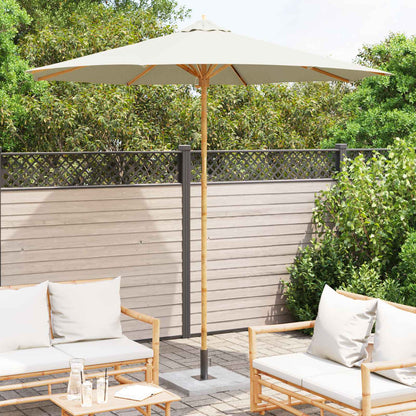 vidaXL Garden Parasol Cream White Ø 270 x 260 cm Bamboo