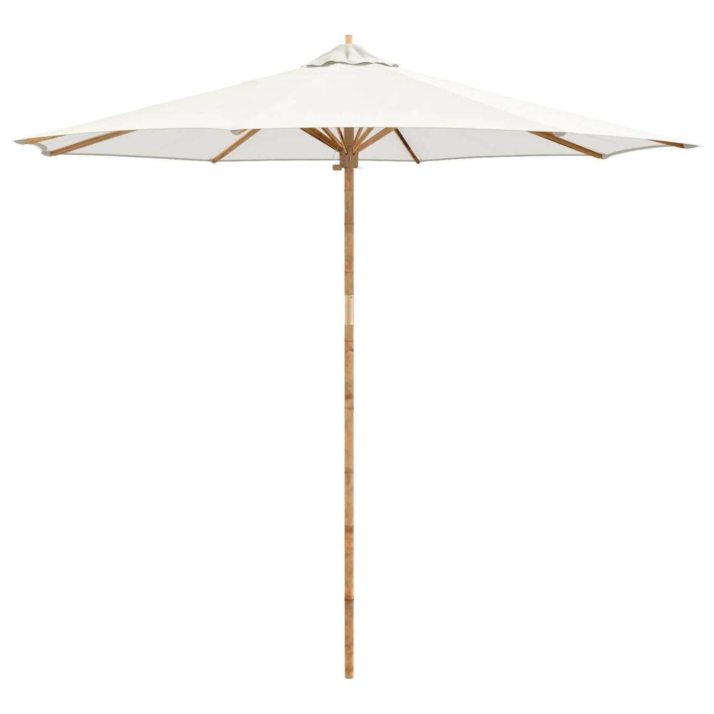 vidaXL Garden Parasol Cream White Ø 270 x 260 cm Bamboo