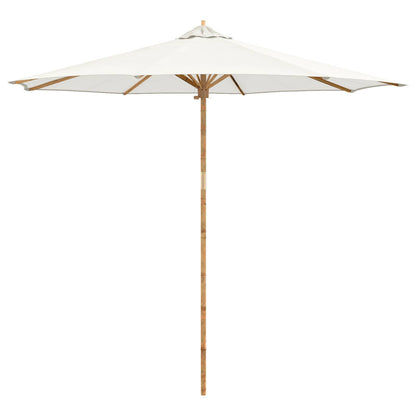 vidaXL Garden Parasol Cream White Ø 270 x 260 cm Bamboo