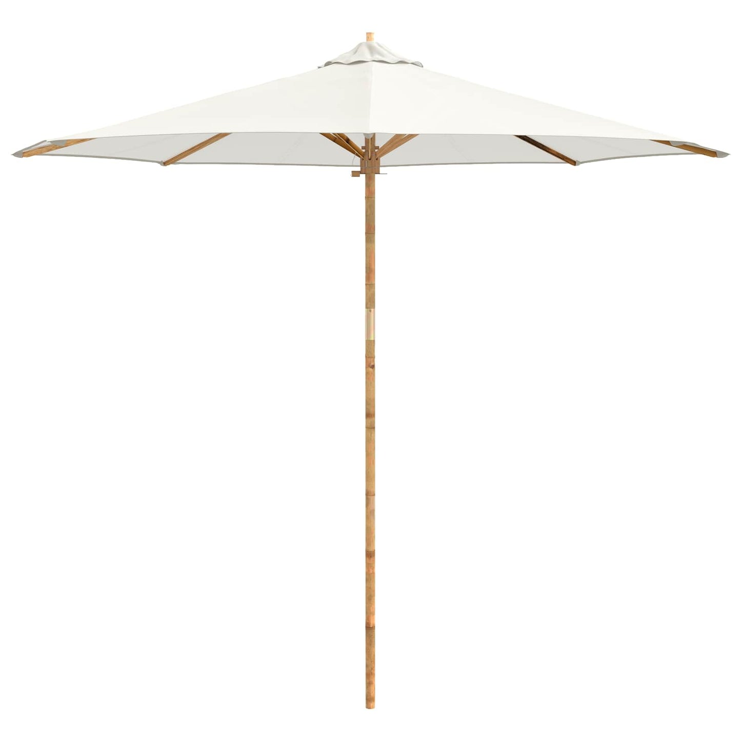 vidaXL Garden Parasol Cream White Ø 270 x 260 cm Bamboo