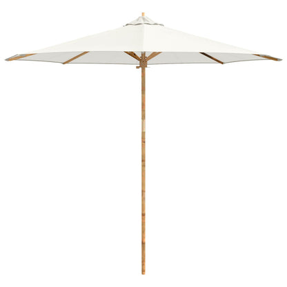 vidaXL Garden Parasol Cream White Ø 270 x 260 cm Bamboo