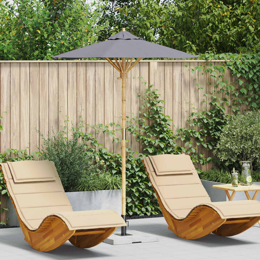 vidaXL Garden Parasol Dark Grey Ø 150 x 210 cm Bamboo