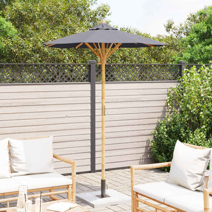 vidaXL Garden Parasol Dark Grey Ø 150 x 210 cm Bamboo