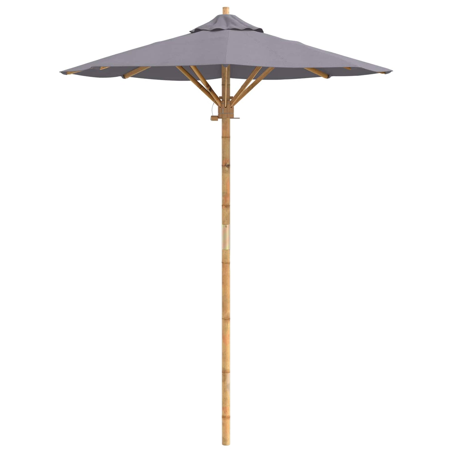vidaXL Garden Parasol Dark Grey Ø 150 x 210 cm Bamboo