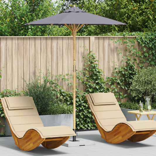 vidaXL Garden Parasol Dark Grey Ø 180 x 230 cm Bamboo