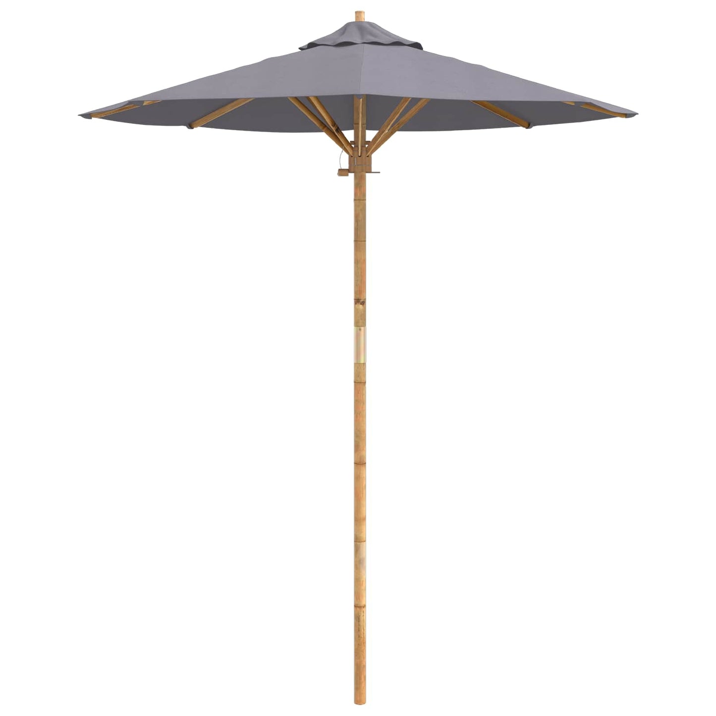 vidaXL Garden Parasol Dark Grey Ø 180 x 230 cm Bamboo