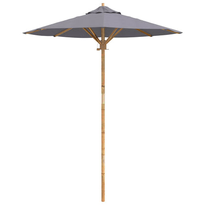 vidaXL Garden Parasol Dark Grey Ø 180 x 230 cm Bamboo