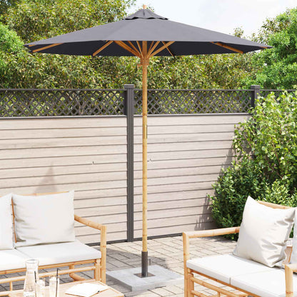 vidaXL Garden Parasol Dark Grey Ø 217 x 230 cm Bamboo