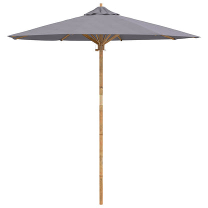vidaXL Garden Parasol Dark Grey Ø 217 x 230 cm Bamboo