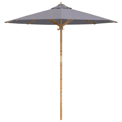 vidaXL Garden Parasol Dark Grey Ø 217 x 230 cm Bamboo