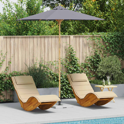 vidaXL Garden Parasol Dark Grey Ø 240 x 260 cm Bamboo