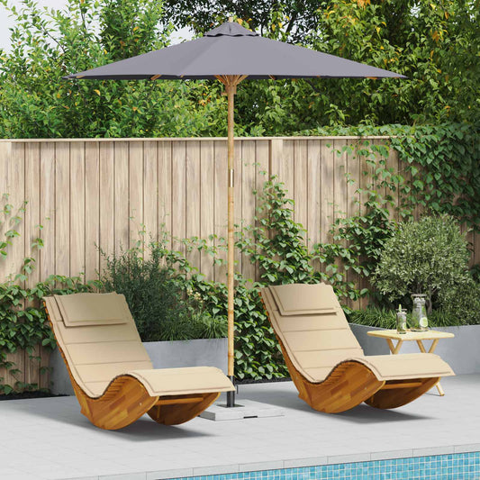 vidaXL Garden Parasol Dark Grey Ø 240 x 260 cm Bamboo