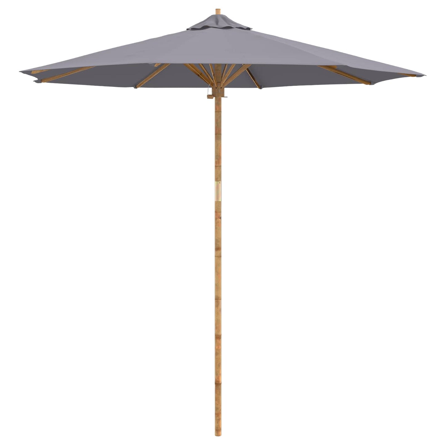 vidaXL Garden Parasol Dark Grey Ø 240 x 260 cm Bamboo