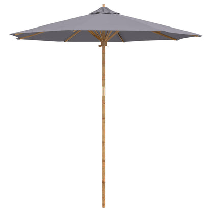 vidaXL Garden Parasol Dark Grey Ø 240 x 260 cm Bamboo