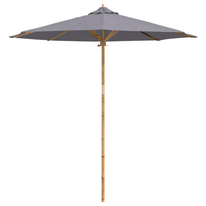 vidaXL Garden Parasol Dark Grey Ø 240 x 260 cm Bamboo