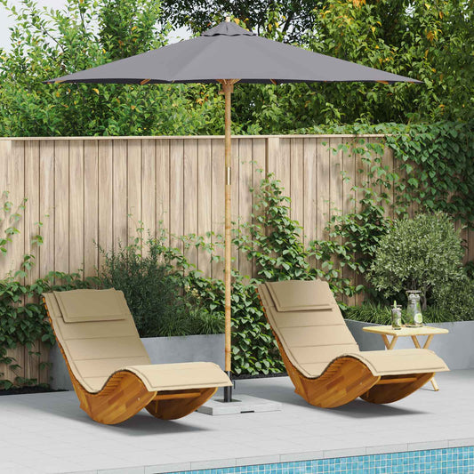 vidaXL Garden Parasol Dark Grey Ø 270 x 260 cm Bamboo