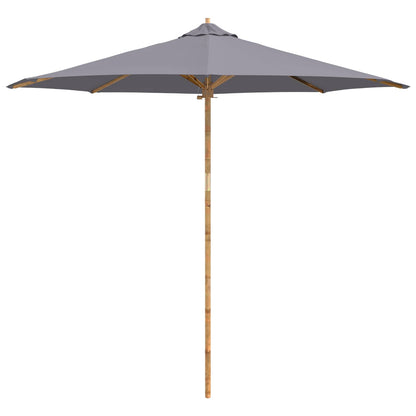 vidaXL Garden Parasol Dark Grey Ø 270 x 260 cm Bamboo