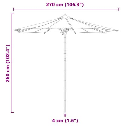 vidaXL Garden Parasol Dark Grey Ø 270 x 260 cm Bamboo