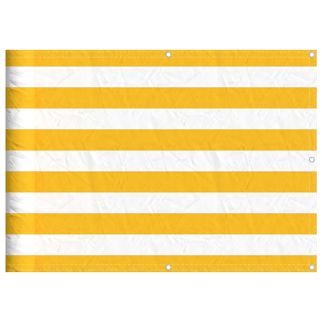 vidaXL Balcony Screen Yellow and White Stripe 75x800 cm