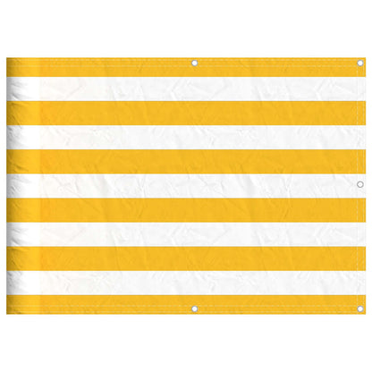 vidaXL Balcony Screen Yellow and White Stripe 75x800 cm