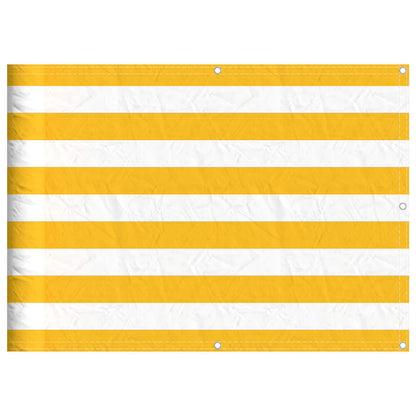 vidaXL Balcony Screen Yellow and White Stripe 75x1000 cm