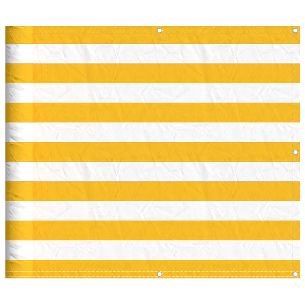 vidaXL Balcony Screen Yellow and White Stripe 90x800 cm