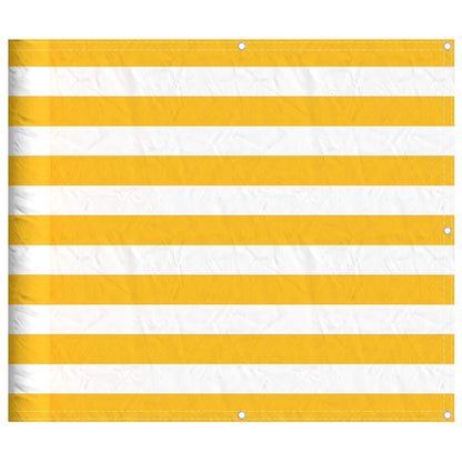 vidaXL Balcony Screen Yellow and White Stripe 90x800 cm