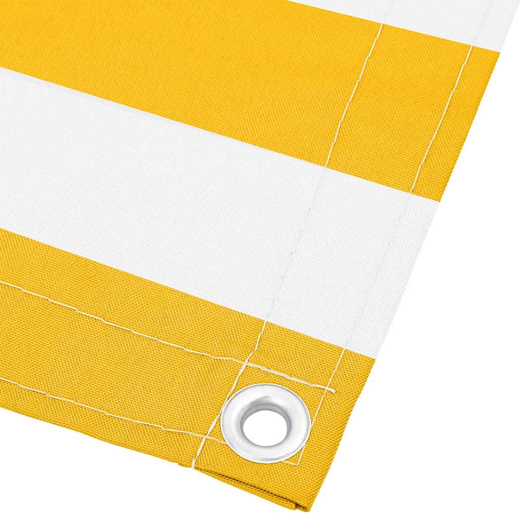vidaXL Balcony Screen Yellow and White Stripe 90x1000 cm